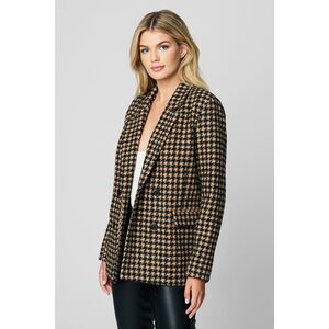 BLANK NYC Houndstooth Book Club wool blend blazer women’s size XL